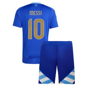 Fotbalové Dres Argentina Lionel Messi #10 Dětské Venkovní Oblečení Copa America 2024 Krátký Rukáv (+ trenýrky)